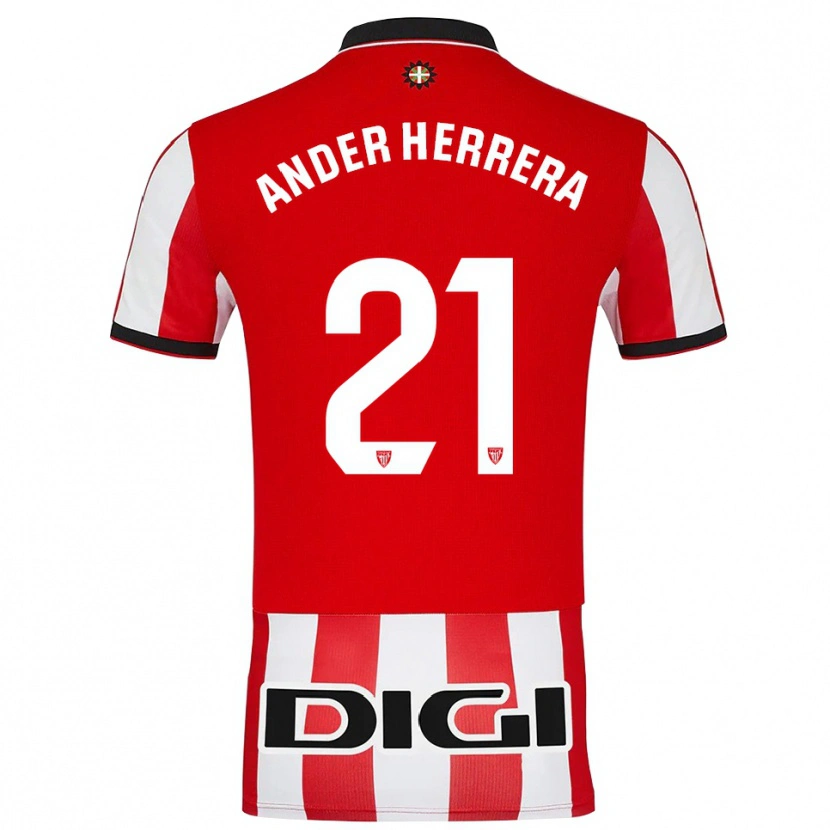 Danxen Dzieci Ander Herrera #21 Czerwono-Biały Domowa Koszulka 2025/26 Koszulki Klubowe
