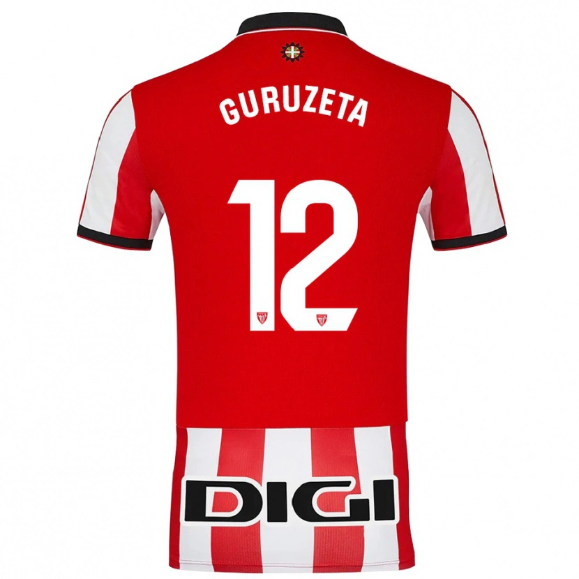 Danxen Dzieci Gorka Guruzeta #12 Czerwono-Biały Domowa Koszulka 2025/26 Koszulki Klubowe