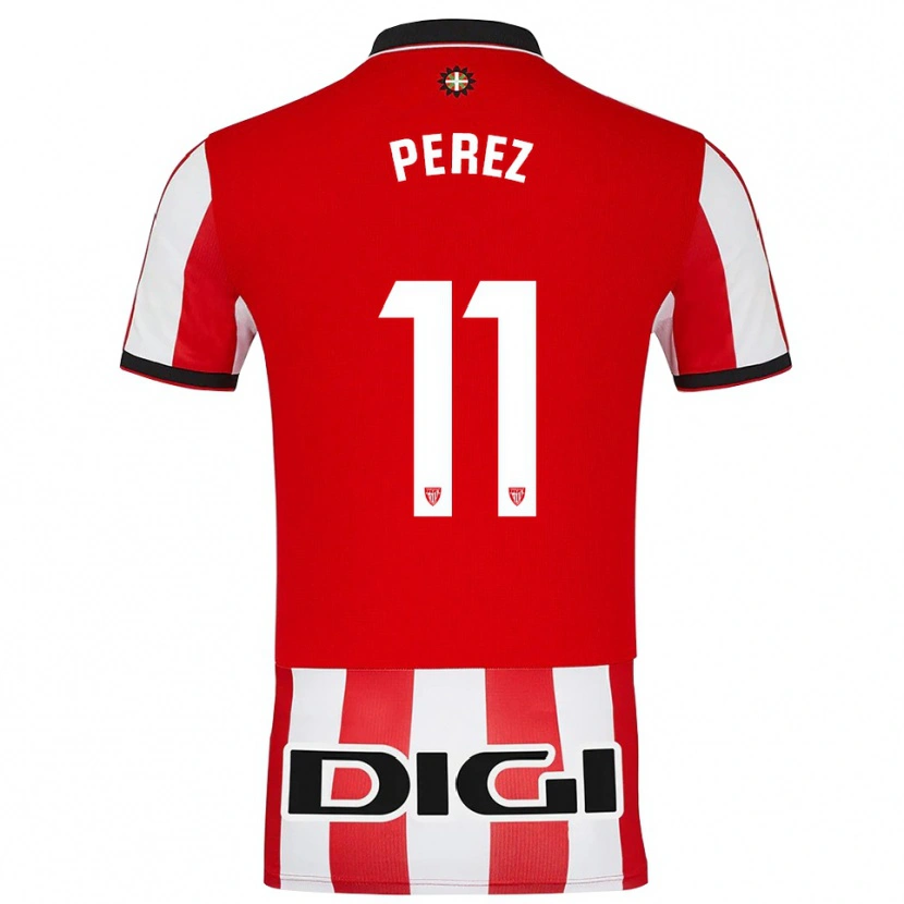 Danxen Dzieci Adrián Pérez #11 Czerwono-Biały Domowa Koszulka 2025/26 Koszulki Klubowe