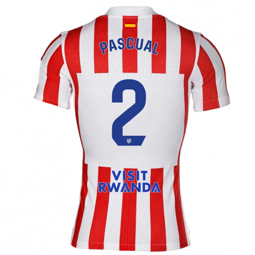 Danxen Dzieci Martin Pascual #2 Czerwono-Biały Domowa Koszulka 2025/26 Koszulki Klubowe