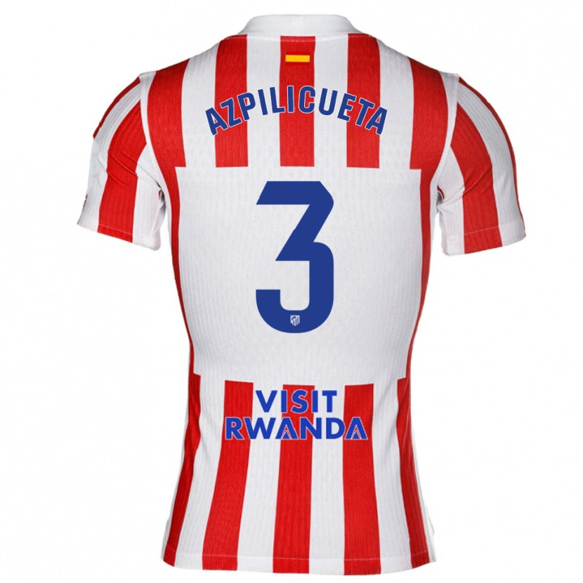 Danxen Dzieci César Azpilicueta #3 Czerwono-Biały Domowa Koszulka 2025/26 Koszulki Klubowe