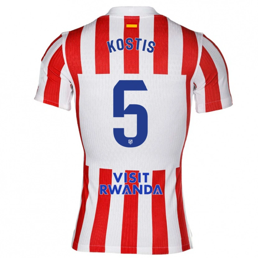 Danxen Dzieci Ilias Kostis #5 Czerwono-Biały Domowa Koszulka 2025/26 Koszulki Klubowe