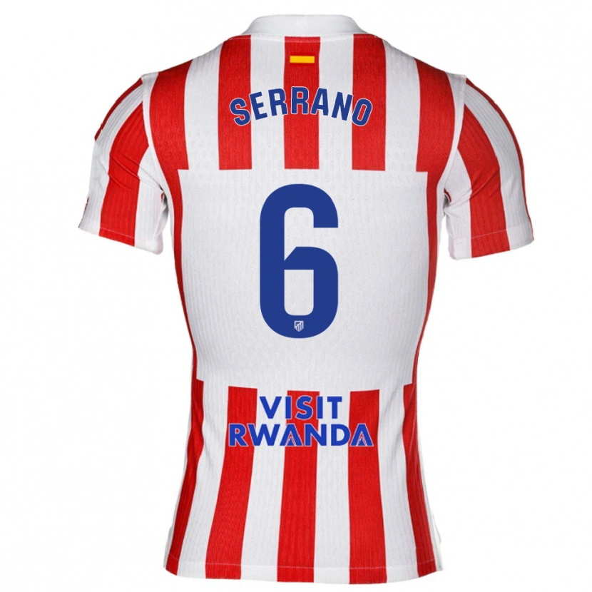 Danxen Dzieci Javi Serrano #6 Czerwono-Biały Domowa Koszulka 2025/26 Koszulki Klubowe