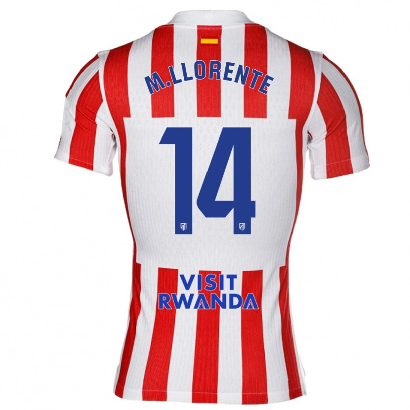 Danxen Dzieci Marcos Llorente #14 Czerwono-Biały Domowa Koszulka 2025/26 Koszulki Klubowe