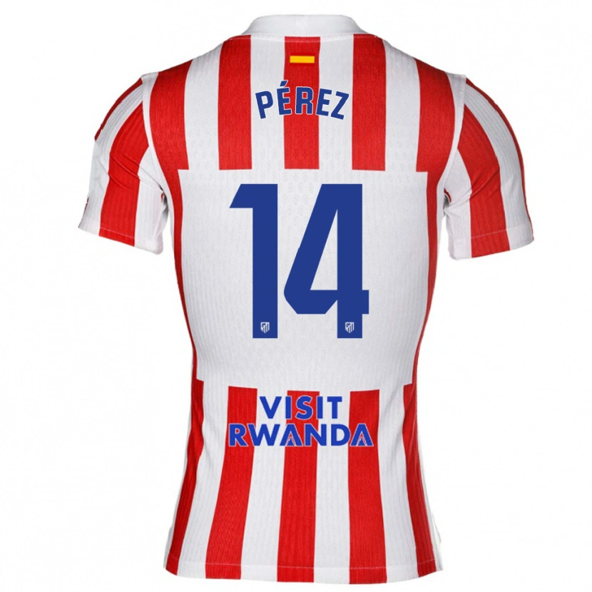 Danxen Dzieci Diego Pérez #14 Czerwono-Biały Domowa Koszulka 2025/26 Koszulki Klubowe