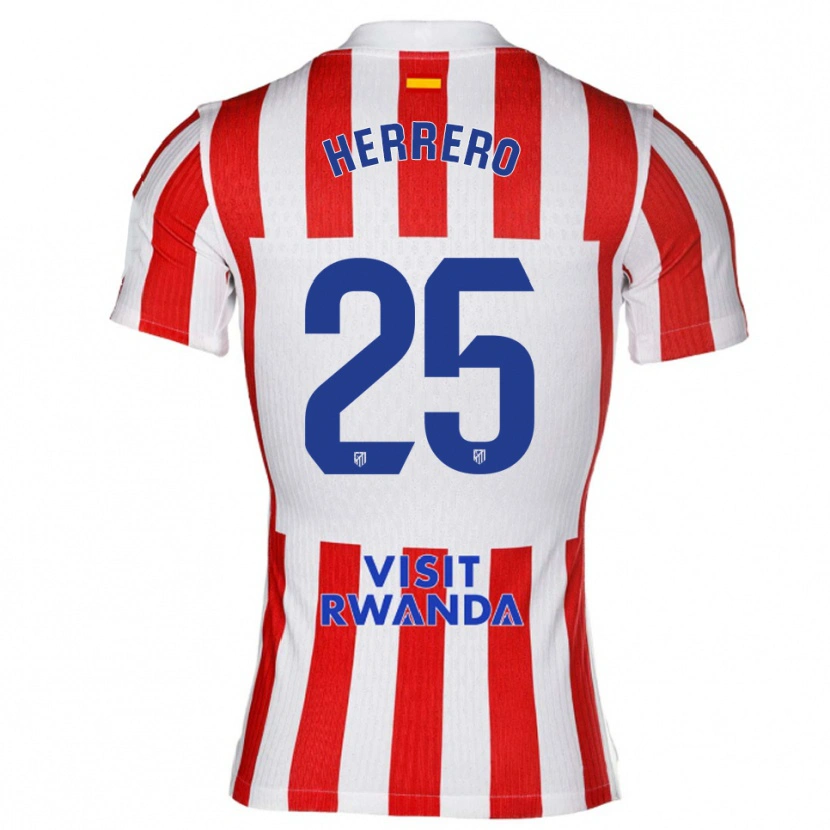 Danxen Dzieci Alex Herrero #25 Czerwono-Biały Domowa Koszulka 2025/26 Koszulki Klubowe