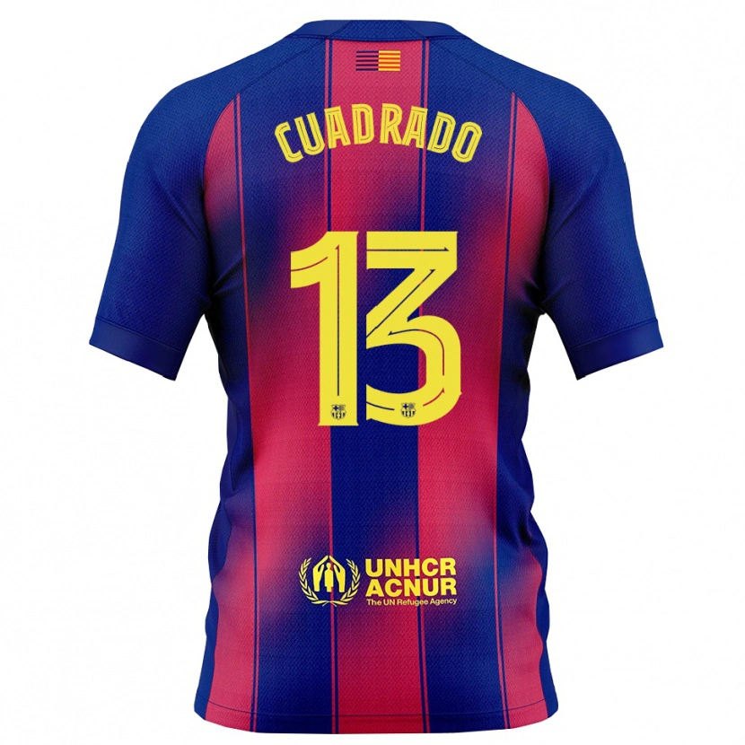Danxen Dzieci Adrián Cuadrado #13 Niebiesko-Czerwony Domowa Koszulka 2025/26 Koszulki Klubowe