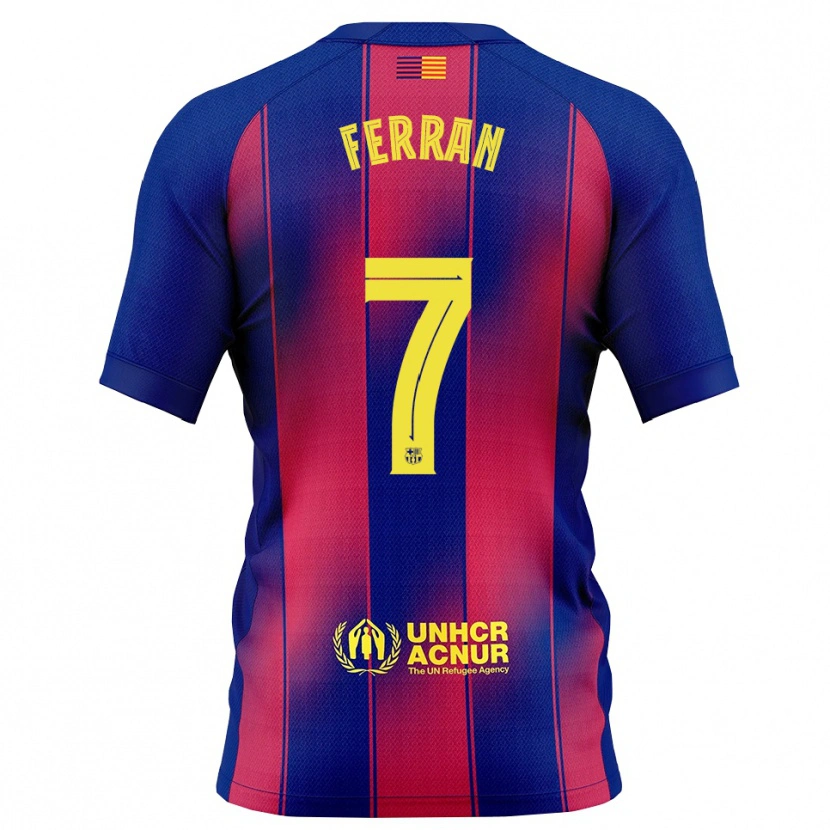 Danxen Dzieci Ferran Torres #7 Niebiesko-Czerwony Domowa Koszulka 2025/26 Koszulki Klubowe