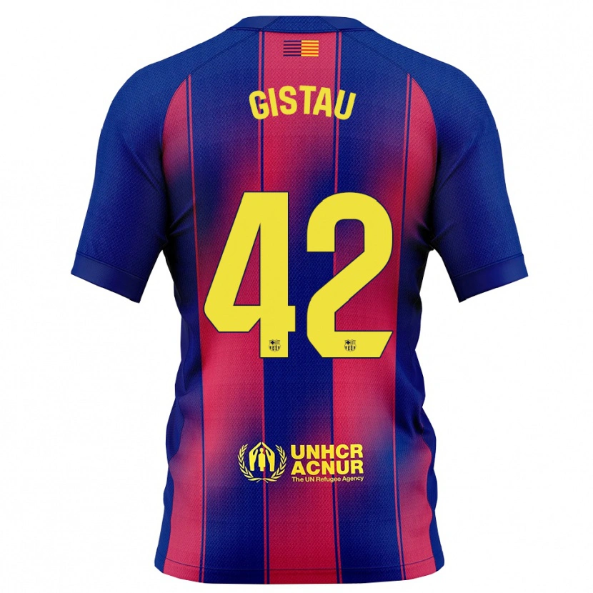 Danxen Dzieci Òscar Gistau #42 Niebiesko-Czerwony Domowa Koszulka 2025/26 Koszulki Klubowe