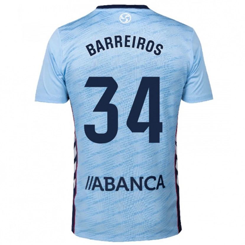 Danxen Dzieci Iago Barreiros #34 Błękitno-Czerwony Domowa Koszulka 2025/26 Koszulki Klubowe