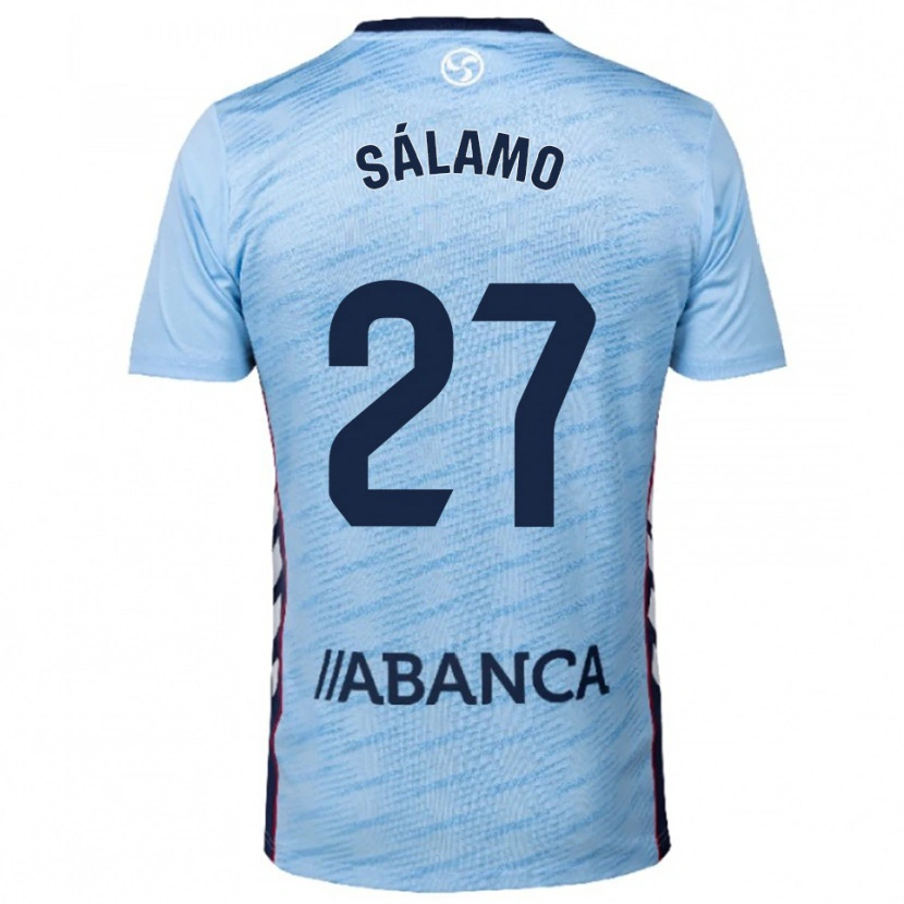 Danxen Dzieci Jorge Sálamo #27 Błękitno-Czerwony Domowa Koszulka 2025/26 Koszulki Klubowe