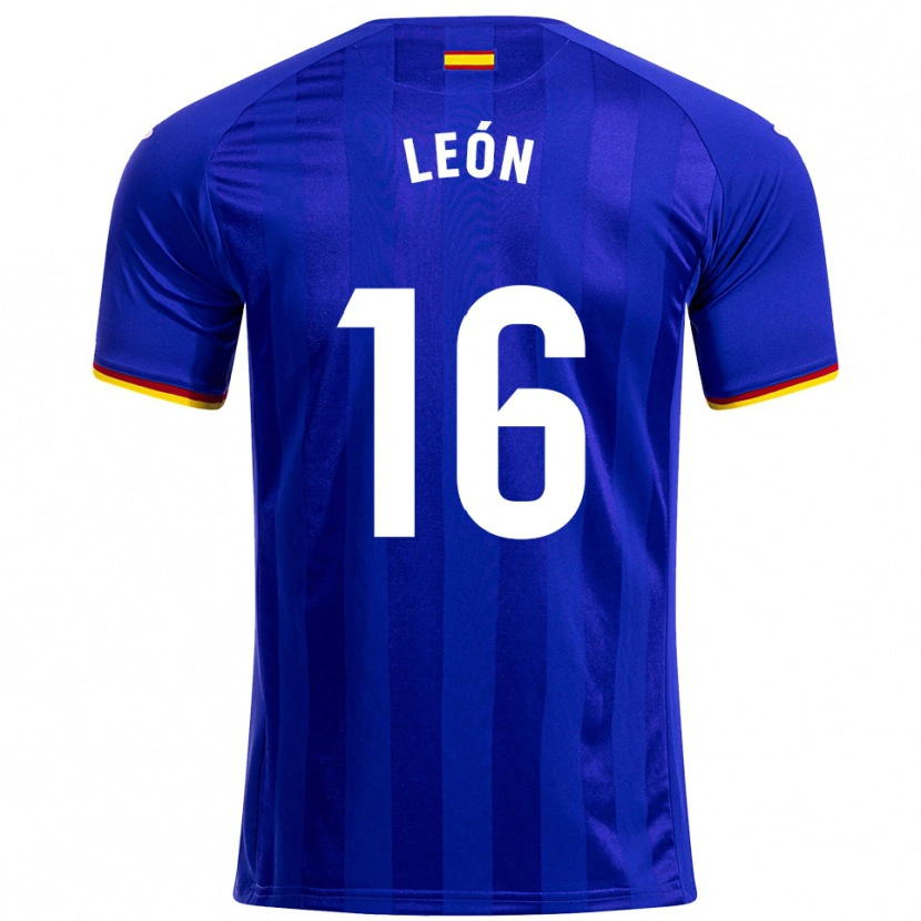 Danxen Dzieci Carlos León #16 Niebiesko-Czerwono-Żółty Domowa Koszulka 2025/26 Koszulki Klubowe