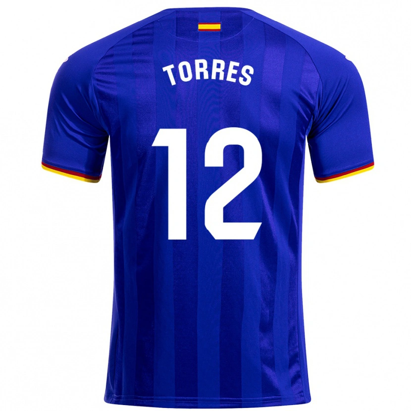 Danxen Dzieci Rubén Torres #12 Niebiesko-Czerwono-Żółty Domowa Koszulka 2025/26 Koszulki Klubowe