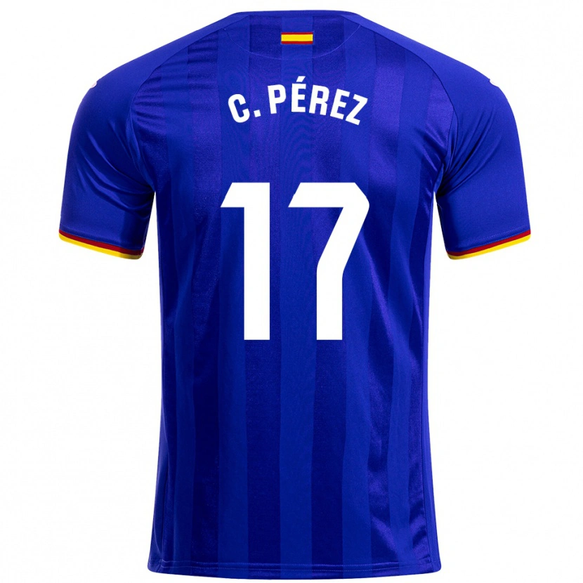 Danxen Dzieci Carles Perez #17 Niebiesko-Czerwono-Żółty Domowa Koszulka 2025/26 Koszulki Klubowe