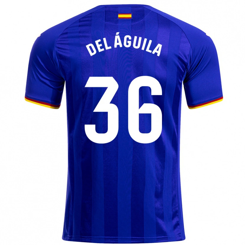 Danxen Dzieci Ángel Del Águila #36 Niebiesko-Czerwono-Żółty Domowa Koszulka 2025/26 Koszulki Klubowe
