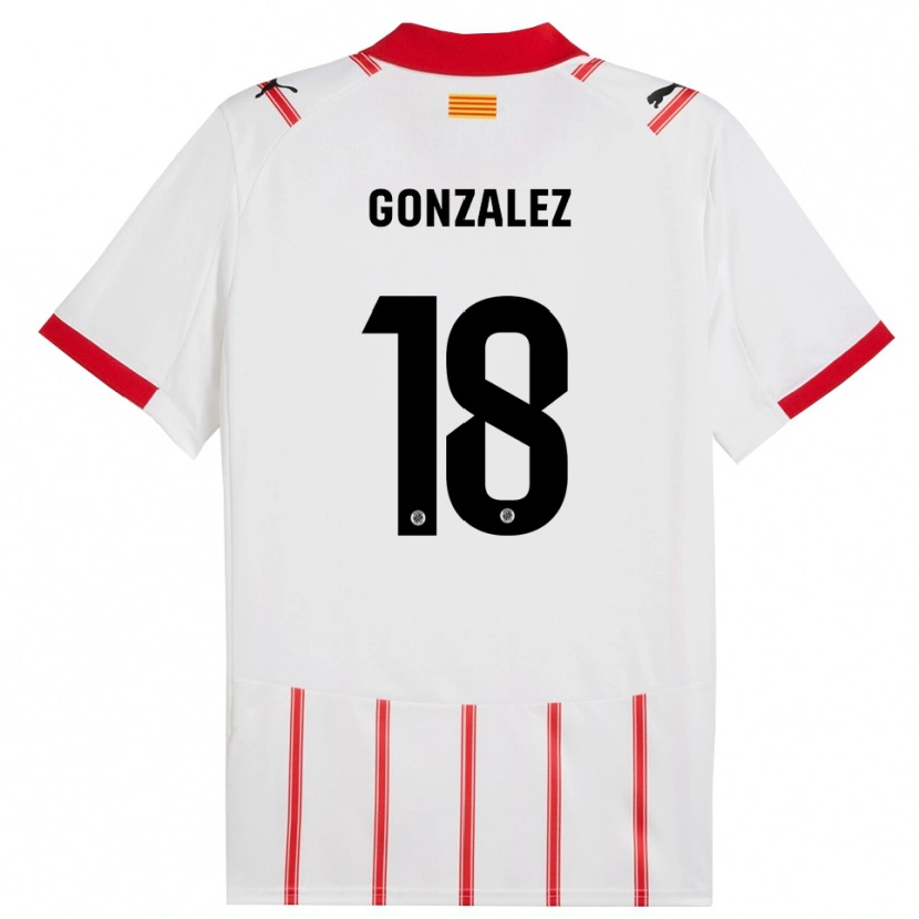 Danxen Dzieci Gerard Gonzalez #18 Biało-Czerwony Domowa Koszulka 2025/26 Koszulki Klubowe