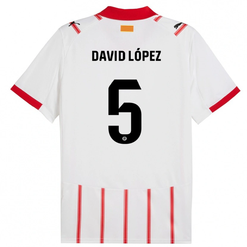 Danxen Dzieci David López #5 Biało-Czerwony Domowa Koszulka 2025/26 Koszulki Klubowe