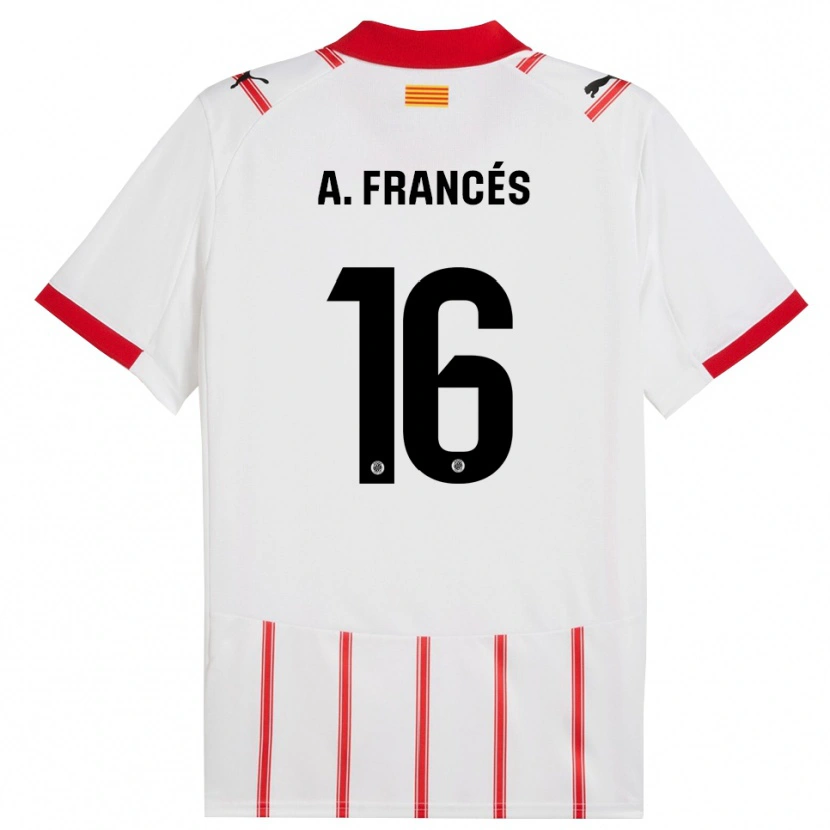 Danxen Dzieci Alejandro Francés #16 Biało-Czerwony Domowa Koszulka 2025/26 Koszulki Klubowe