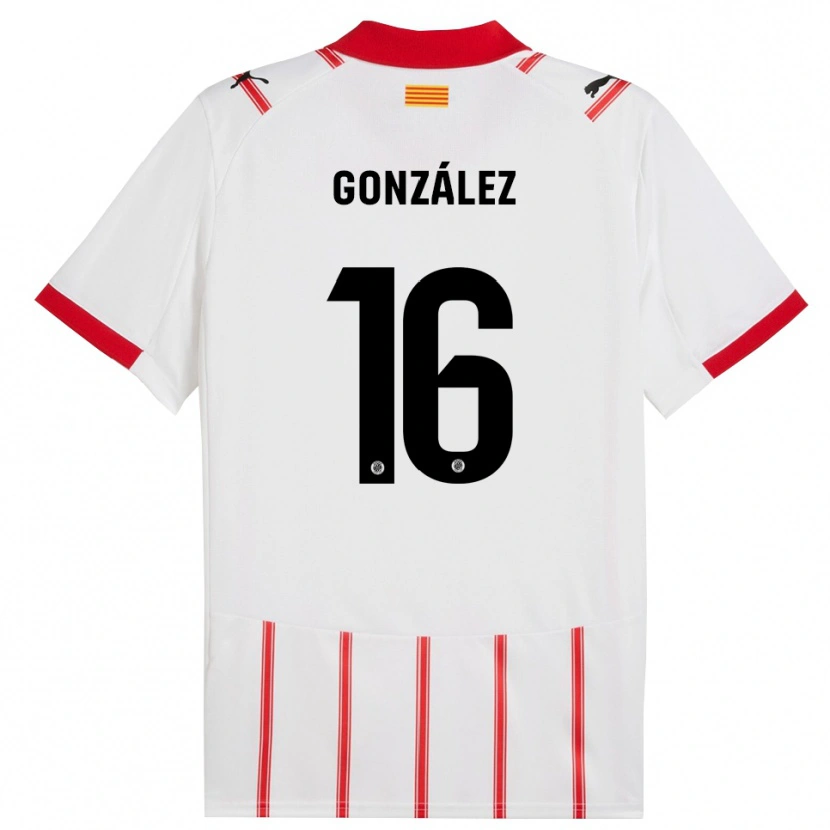 Danxen Dzieci Lau González #16 Biało-Czerwony Domowa Koszulka 2025/26 Koszulki Klubowe