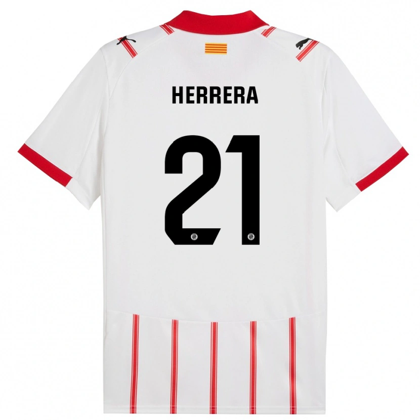 Danxen Dzieci Yangel Herrera #21 Biało-Czerwony Domowa Koszulka 2025/26 Koszulki Klubowe