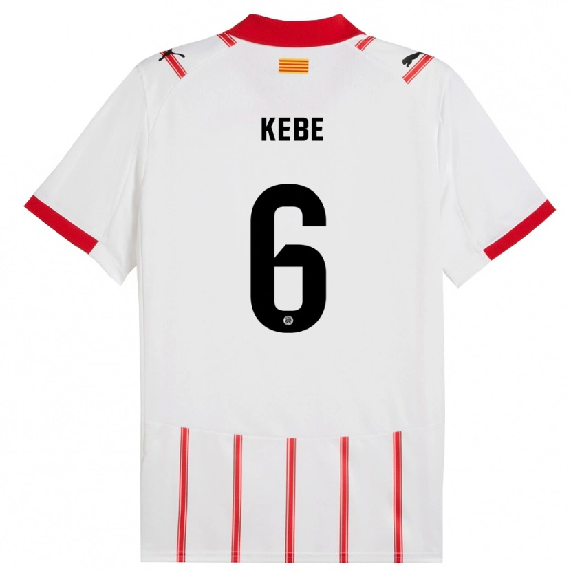 Danxen Dzieci Ibrahima Kébé #6 Biało-Czerwony Domowa Koszulka 2025/26 Koszulki Klubowe