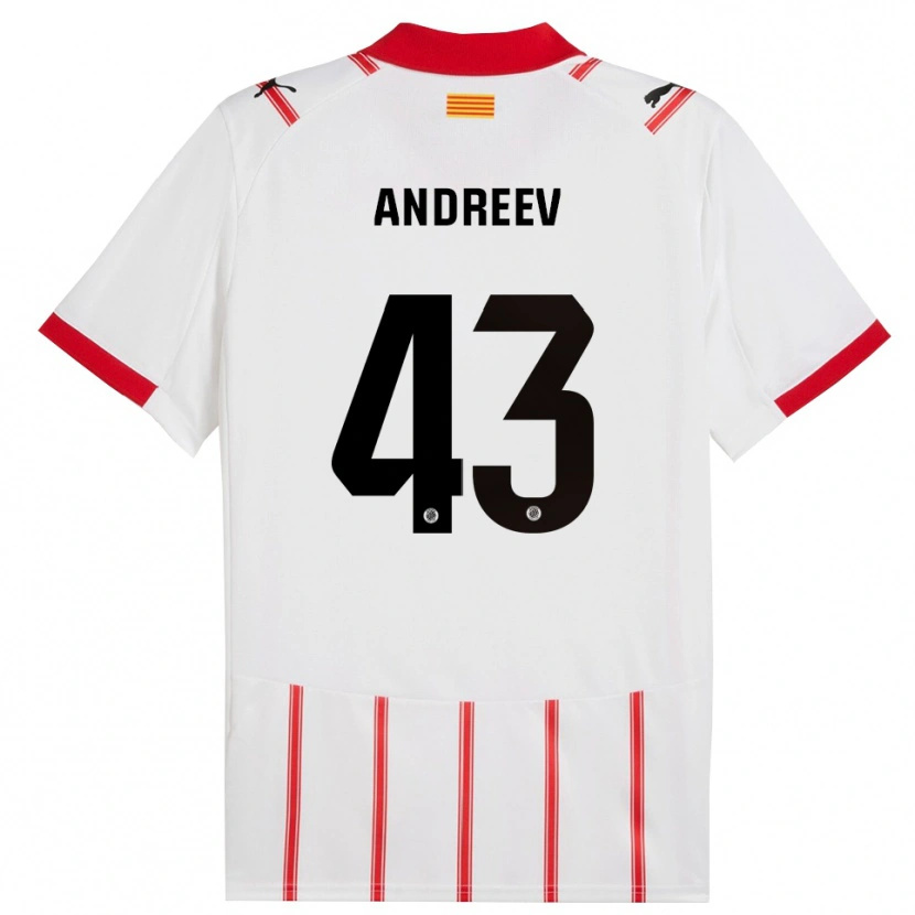 Danxen Dzieci Aleksandar Andreev #43 Biało-Czerwony Domowa Koszulka 2025/26 Koszulki Klubowe