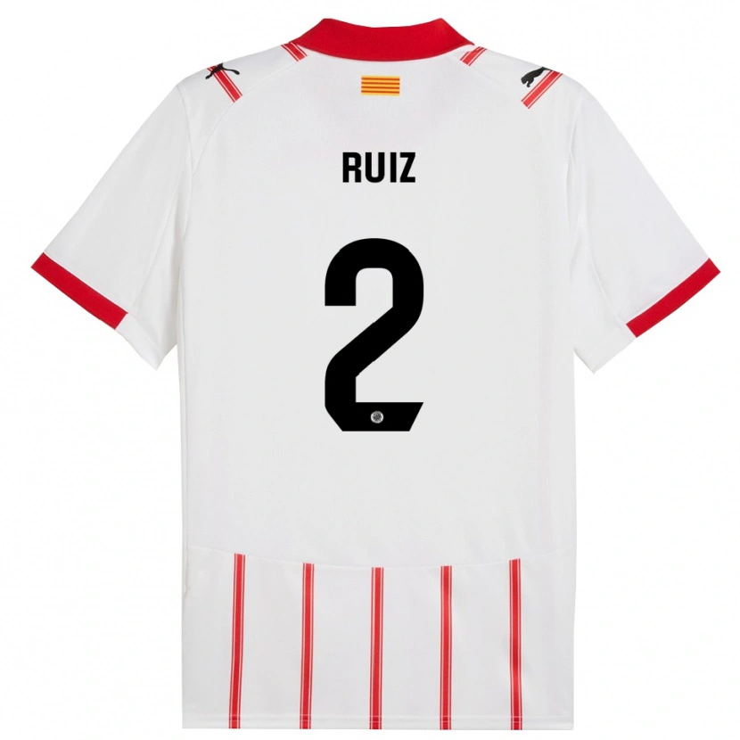 Danxen Dzieci Ferran Ruiz #2 Biało-Czerwony Domowa Koszulka 2025/26 Koszulki Klubowe