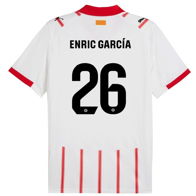 Danxen Dzieci Enric García #26 Biało-Czerwony Domowa Koszulka 2025/26 Koszulki Klubowe