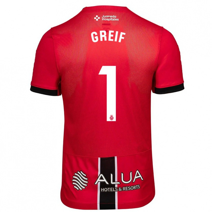 Danxen Dzieci Dominik Greif #1 Czerwono-Czarny Domowa Koszulka 2025/26 Koszulki Klubowe