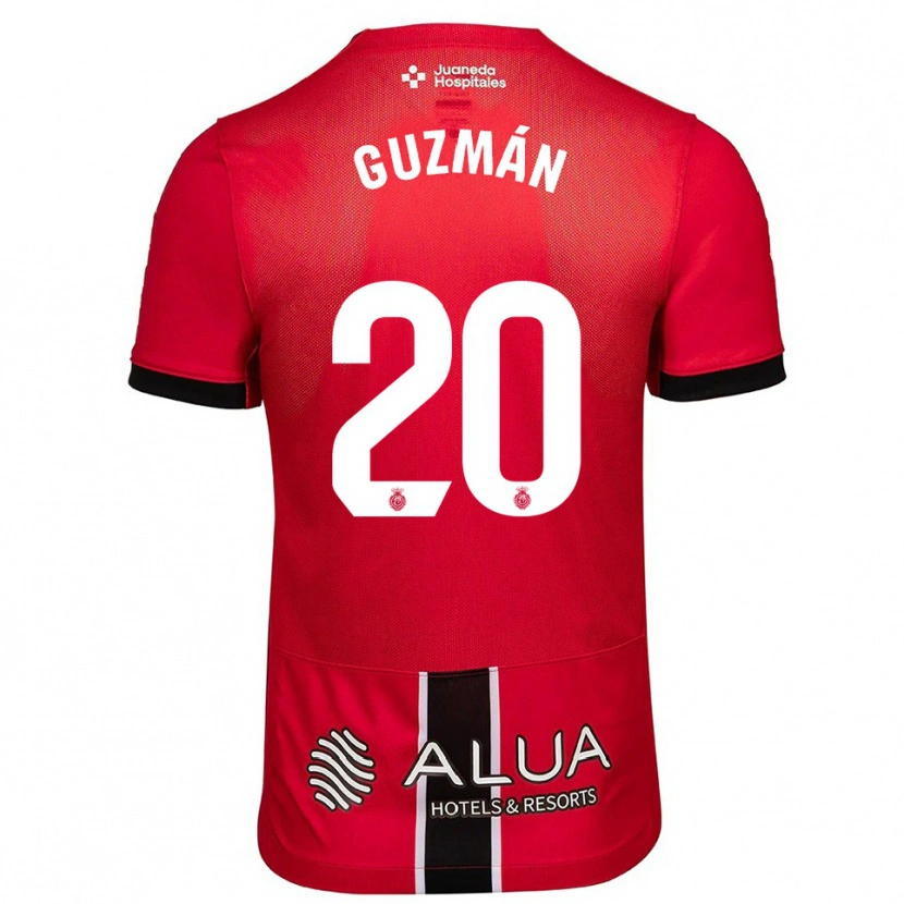 Danxen Dzieci Samuel Guzmán #20 Czerwono-Czarny Domowa Koszulka 2025/26 Koszulki Klubowe