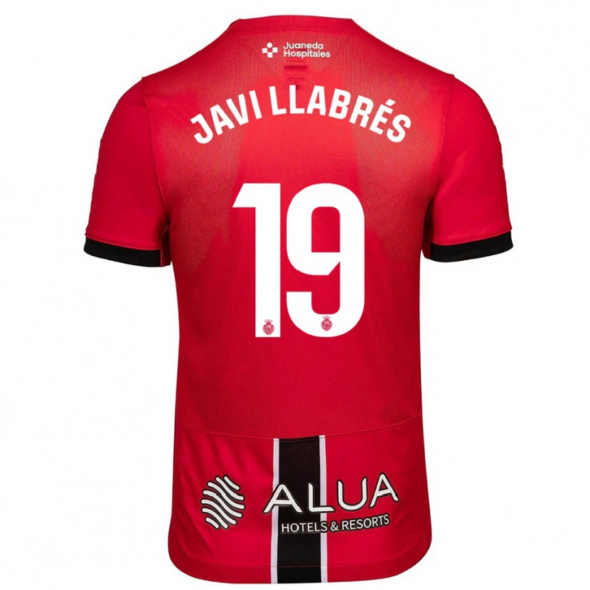 Danxen Dzieci Javi Llabrés #19 Czerwono-Czarny Domowa Koszulka 2025/26 Koszulki Klubowe
