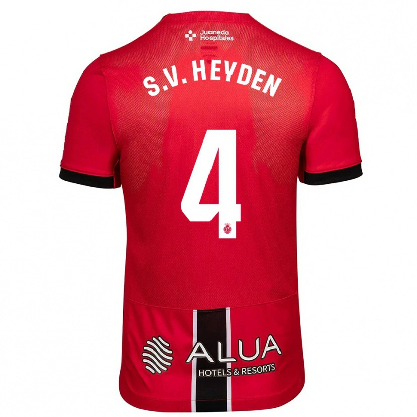 Danxen Dzieci Siebe Van Der Heyden #4 Czerwono-Czarny Domowa Koszulka 2025/26 Koszulki Klubowe