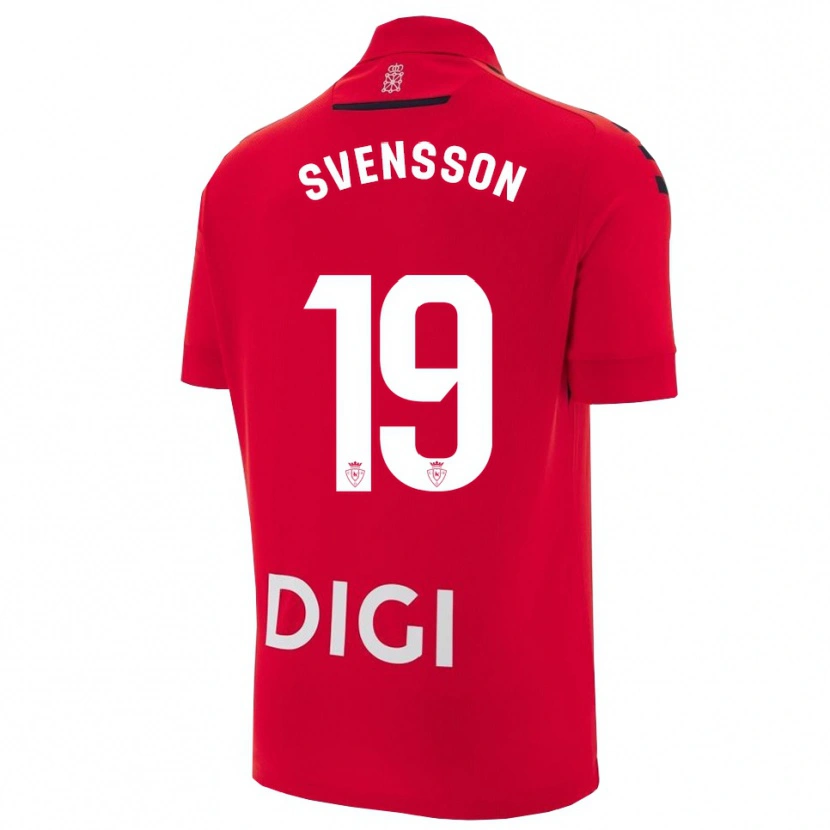 Danxen Dzieci Max Svensson #19 Czerwono-Czarny Domowa Koszulka 2025/26 Koszulki Klubowe
