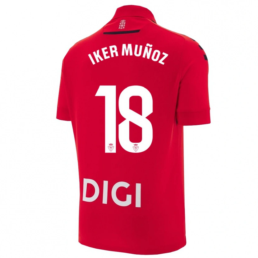 Danxen Dzieci Iker Muñoz #18 Czerwono-Czarny Domowa Koszulka 2025/26 Koszulki Klubowe