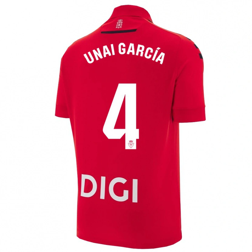 Danxen Dzieci Unai García #4 Czerwono-Czarny Domowa Koszulka 2025/26 Koszulki Klubowe
