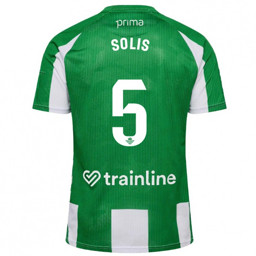 Danxen Dzieci Marcos Solís #5 Zielono-Biały Domowa Koszulka 2025/26 Koszulki Klubowe