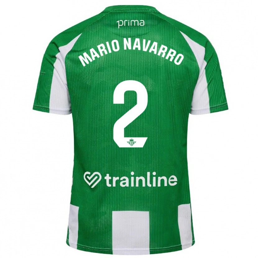 Danxen Dzieci Mario Navarro #2 Zielono-Biały Domowa Koszulka 2025/26 Koszulki Klubowe