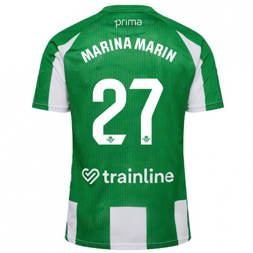Danxen Dzieci Marina Marín #27 Zielono-Biały Domowa Koszulka 2025/26 Koszulki Klubowe