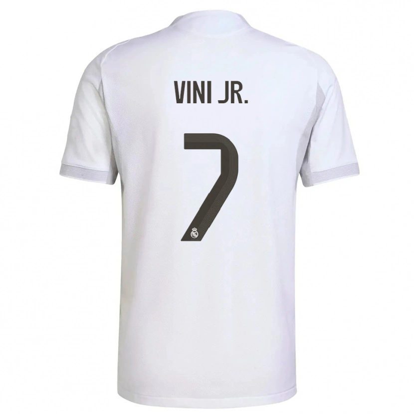 Danxen Dzieci Vinicius Junior #7 Biało-Żółty Domowa Koszulka 2025/26 Koszulki Klubowe