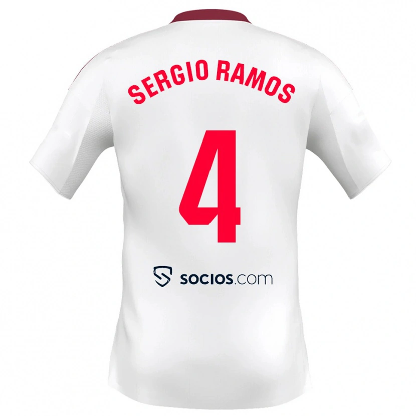 Danxen Dzieci Sergio Ramos #4 Biało-Czerwony Domowa Koszulka 2025/26 Koszulki Klubowe