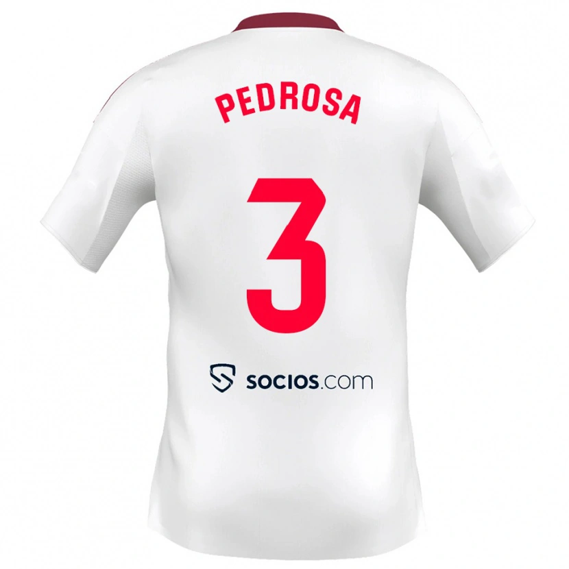 Danxen Dzieci Adrià Pedrosa #3 Biało-Czerwony Domowa Koszulka 2025/26 Koszulki Klubowe