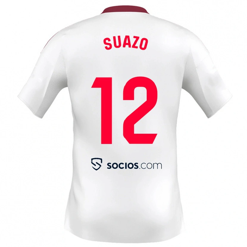 Danxen Dzieci Gabriel Suazo #12 Biało-Czerwony Domowa Koszulka 2025/26 Koszulki Klubowe