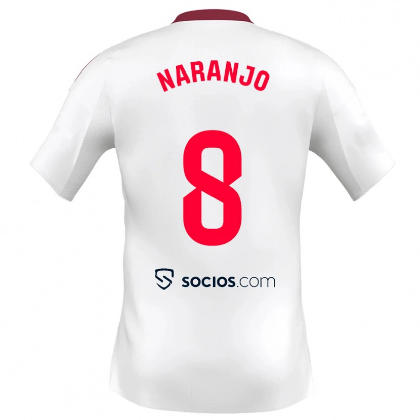 Danxen Dzieci Mario Naranjo #8 Biało-Czerwony Domowa Koszulka 2025/26 Koszulki Klubowe