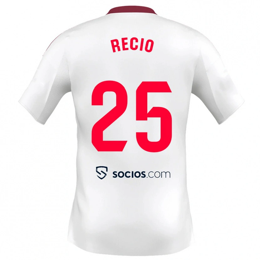 Danxen Dzieci Sergio Recio #25 Biało-Czerwony Domowa Koszulka 2025/26 Koszulki Klubowe