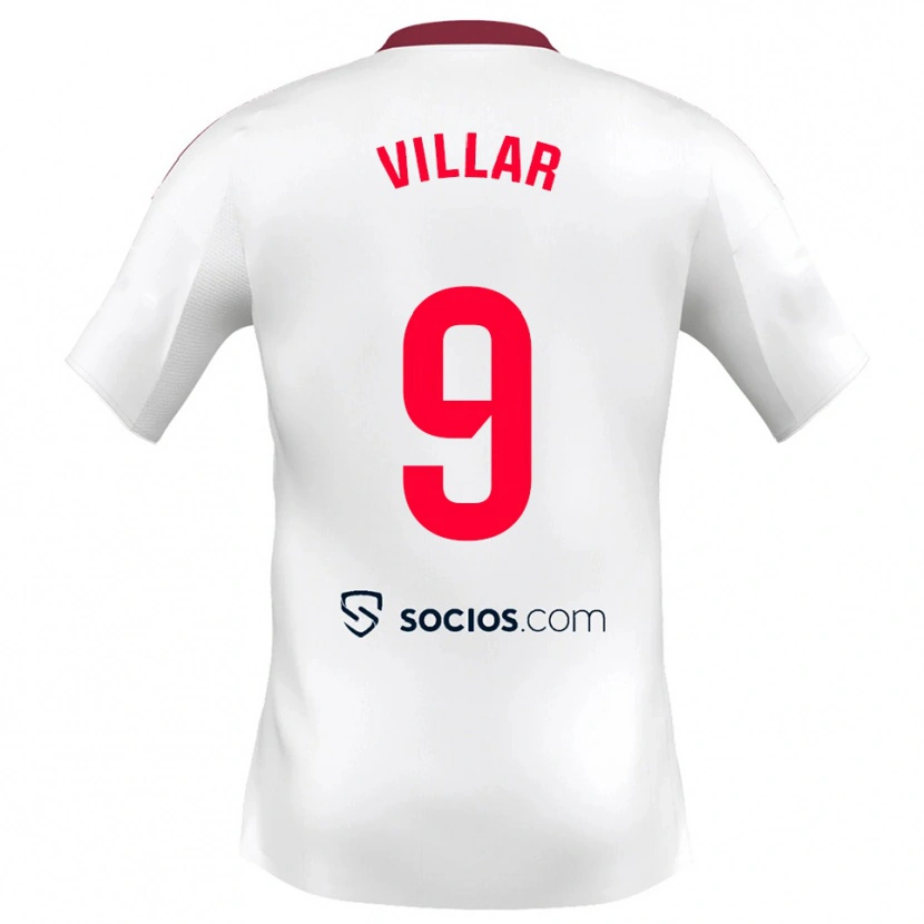 Danxen Dzieci Iker Villar #9 Biało-Czerwony Domowa Koszulka 2025/26 Koszulki Klubowe