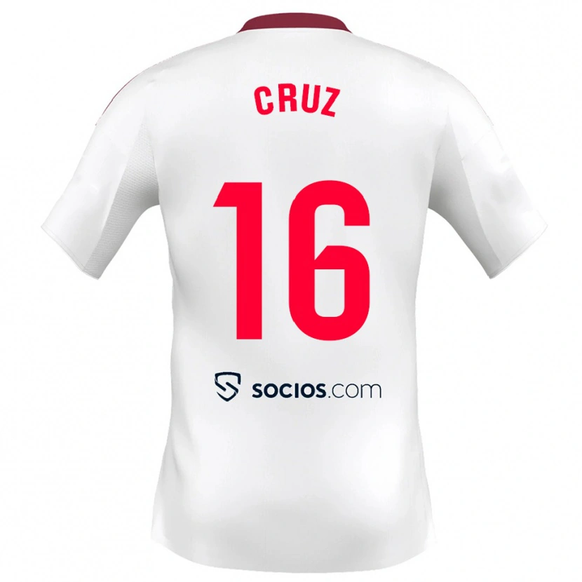 Danxen Dzieci Jesús Cruz #16 Biało-Czerwony Domowa Koszulka 2025/26 Koszulki Klubowe