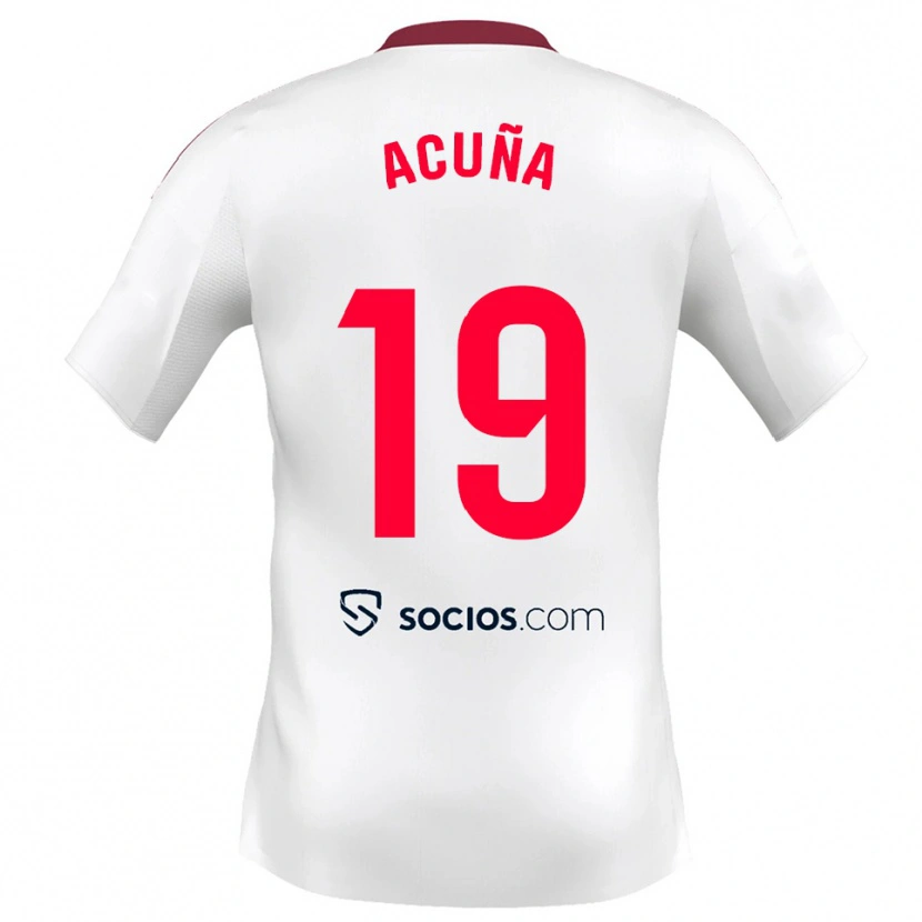 Danxen Dzieci Marcos Acuna #19 Biało-Czerwony Domowa Koszulka 2025/26 Koszulki Klubowe