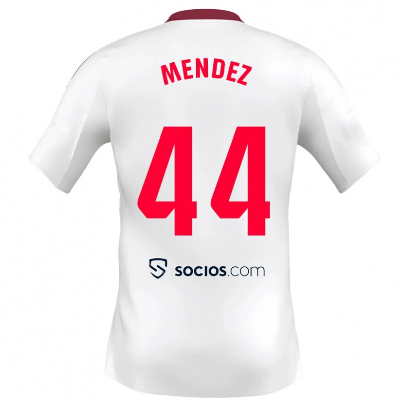 Danxen Dzieci Tomas Mendez #44 Biało-Czerwony Domowa Koszulka 2025/26 Koszulki Klubowe