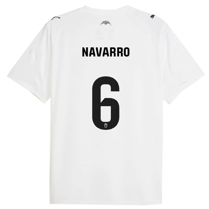 Danxen Dzieci Javi Navarro #6 Biało-Czarny Domowa Koszulka 2025/26 Koszulki Klubowe