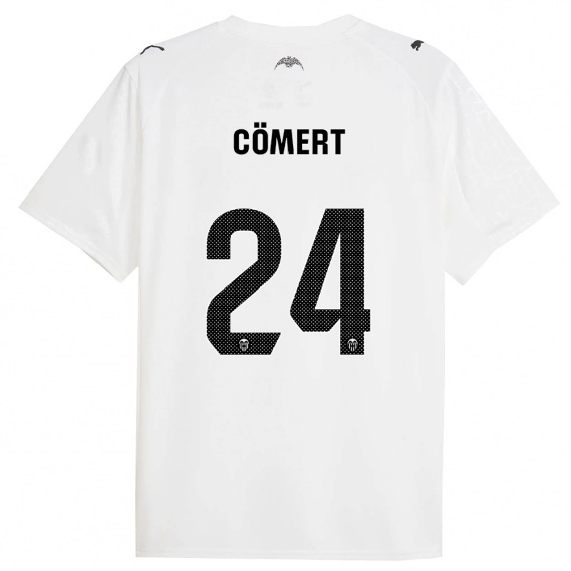 Danxen Dzieci Eray Cömert #24 Biało-Czarny Domowa Koszulka 2025/26 Koszulki Klubowe